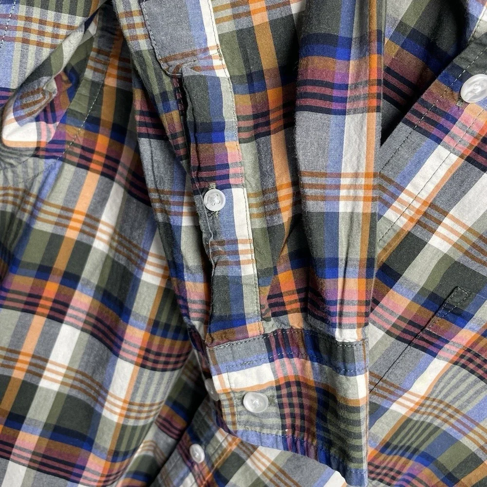 Banana Republic Men's M Multicolor Plaid Shirt Dark Academia Cotton